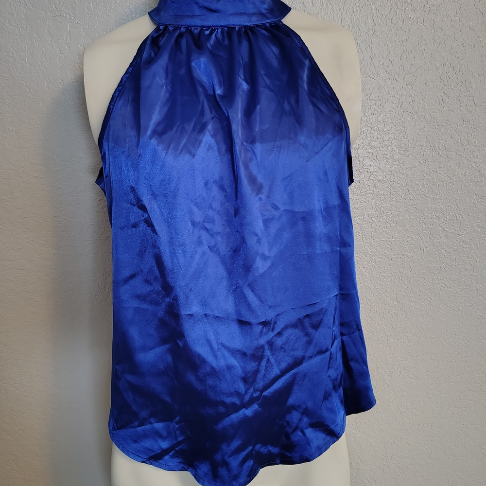 SHEIN Royal Blue Satin Halter Blouse
